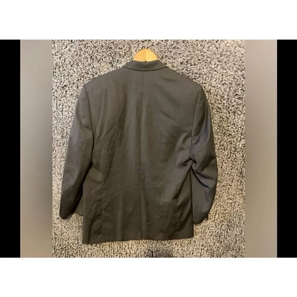 Lauren Ralph Lauren Men's Gray Wool Blazer Jacket Size 44 Tailored Fit